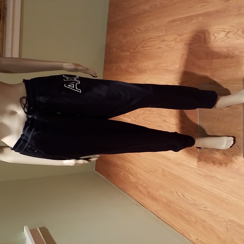 Armani Exchange Black Joggers With Zipper Pockets Size L